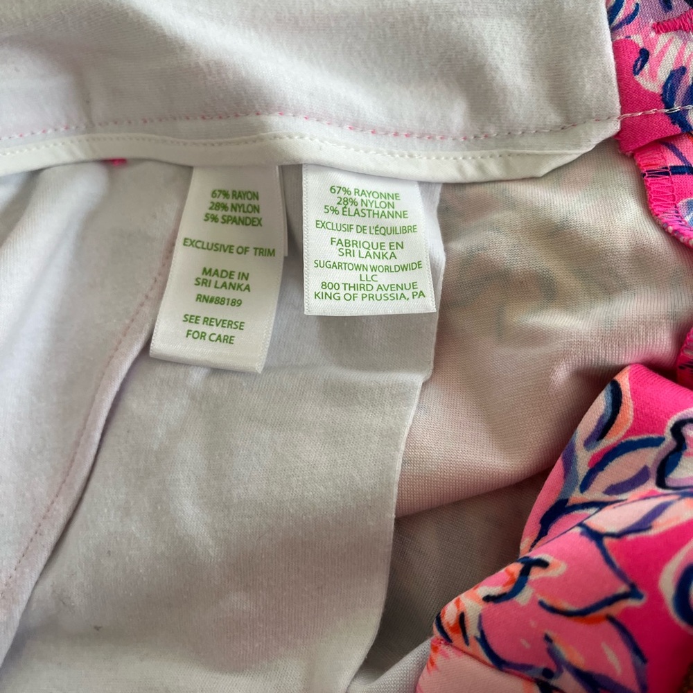 Lilly Pulitzer Pink Floral Scallop Shorts 10 EUC! - Picture 8 of 11
